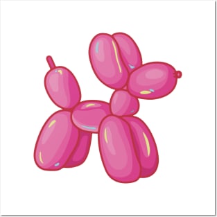 Pink Balloon Dog Animal Posters and Art